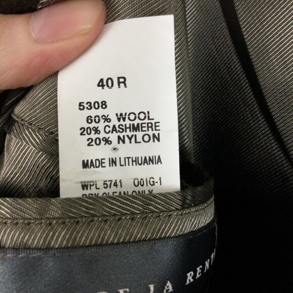 Oscar De La Renta Men Wool Blend 2-Button Blazer Suit Jacket Brown Size 40R - Picture 3 of 5